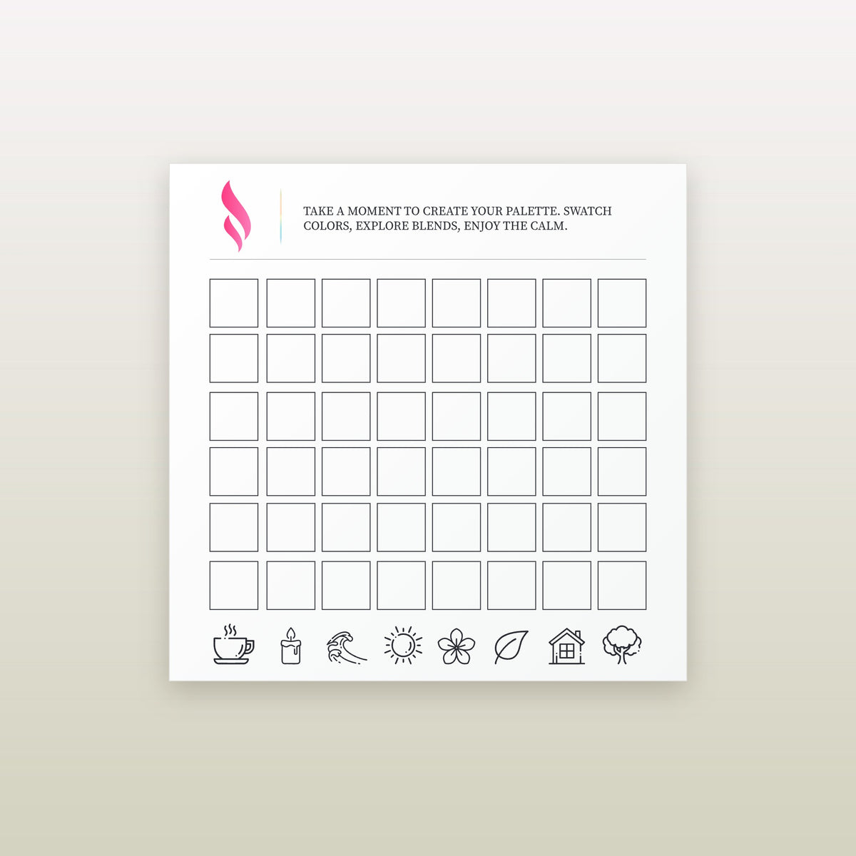 Swatch palette card for testing marker colors before you begin
